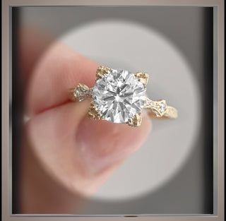 ON SALE*** 2.55 Carat Edwardian   Antique Style  Diamond Engagement Ring 14K Yellow Gold *** By Chelsea Leigh and Company