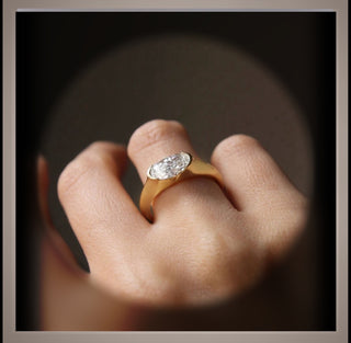 1.50 Ct Oval Cut Diamond East West Bezel Set Solitaire  Engagement / Signet Ring   *IGI Certified  *** By Chelsea Leigh and Company