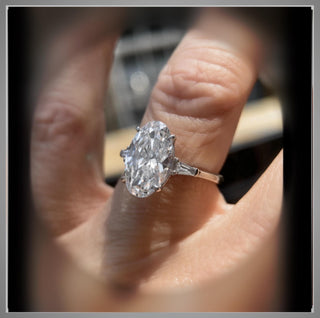 On Sale ***4.00 Ct   Brilliant Cut Oval  Diamond Ring W/ Baguettes  **By Chelsea Leigh and Company