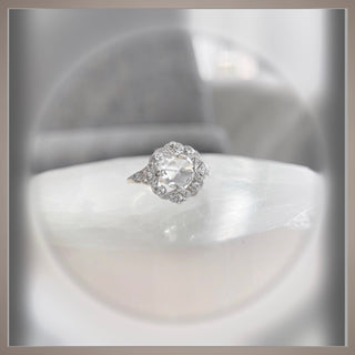 On SALE ***1.75 Ct. Antique Style Rose Cut Edwardian / Belle Époque Gold and Platinum Ring  *** By Chelsea Leigh and Company