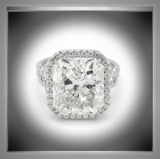 Luxury Size *** 6.22 Ct Radiant  Cut Diamond  Halo Engagement Ring VS1 F *** By Chelsea Leigh and Company