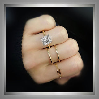 On Sale ***3.00 Ct Radiant  Cut Diamond Solitaire Engagement Ring  VS1 14K & Platinum ***By Chelsea Leigh and Company