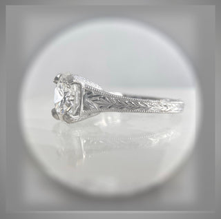 On SALE *** 2.25 Carat Antique Edwardian Vintage Style Round Diamond Engagement Ring *** By Chelsea Leigh and Company