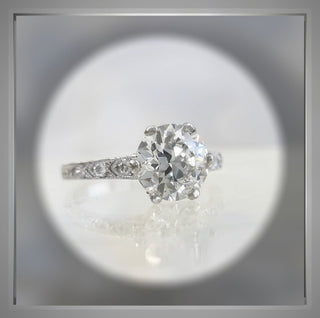 Circa 1920 Style Platinum Engagement Ring with 2.50 Ct Brilliant Cut Round Diamond *** By Chelsea Leigh and Company