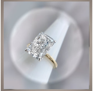 Clearance Sale ** Quick Ship ** 5.18 Ct Radiant  Cut Diamond Whisper Thin Solitaire Engagement Ring  VVS2 E *** By Chelsea Leigh and Company
