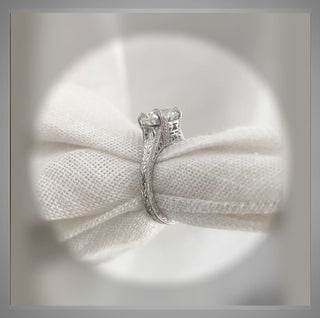 On SALE *** 2.25 Carat Antique Edwardian Vintage Style Round Diamond Engagement Ring *** By Chelsea Leigh and Company
