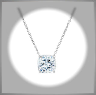 3.00 Ct Cushion Cut Diamond Pendant VS1  18” Platinum *** By Chelsea Leigh and Company