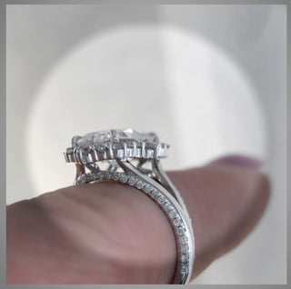 4.30  Ct Radiant Cut Diamond Halo Engagement Ring ***By Chelsea Leigh and Company