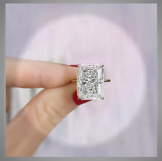Clearance Sale ** Quick Ship ** 5.18 Ct Radiant  Cut Diamond Whisper Thin Solitaire Engagement Ring  VVS2 E *** By Chelsea Leigh and Company