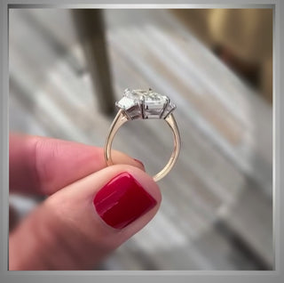On Sale *** 2.80 Ct Emerald Cut Diamond Ring W/ Trapezoids  VVS2 *** By Chelsea Leigh and Company