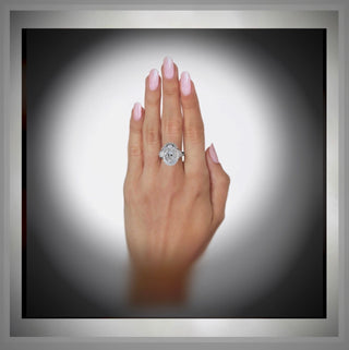 ON SALE *** 4.00 Ct Art Deco Antique Vintage Style Oval Diamond Halo  Engagement Ring Circa 1935 Style  *** By Chelsea Leigh and Company