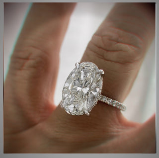 On SALE *** 5.00 Carat Oval  Cut Whisper Thin Diamond Solitaire Engagement Ring VS1 E ***   By: Chelsea Leigh and Company