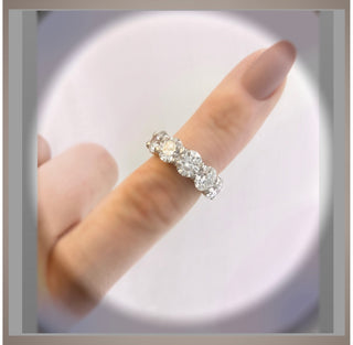 Quick Ship**5.39 Ct  Brilliant Cut Round  5 Diamond Demi Band *Ideal Cut, VVS Clarity, F Color, IGI Certified**By Chelsea Leigh and Company