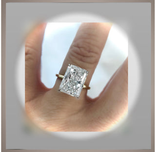 Clearance Sale ** Quick Ship ** 5.18 Ct Radiant  Cut Diamond Whisper Thin Solitaire Engagement Ring  VVS2 E *** By Chelsea Leigh and Company