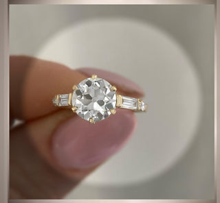 2.65 Ct  Edwardian Antique Vintage Style  OEC Diamond  Engagement Ring Old European  Cut *** By Chelsea Leigh & Company