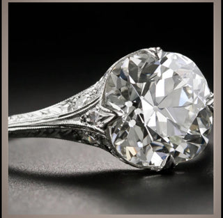 On SALE ***2.40 Ct. Edwardian  Antique Vintage Style Platinum Filigree Milgrain  Engagement Ring *** By Chelsea Leigh and Company