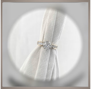 Sale ***2.10 Ct Chanel set  Tiffany VS1 E Diamond Engagement Ring   *** By Chelsea Leigh and Company