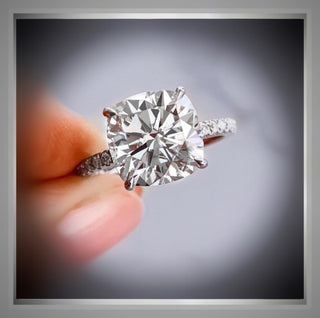 3.50  Ct Cushion Cut Diamond Solitaire Engagement Ring  ***IGI Certified