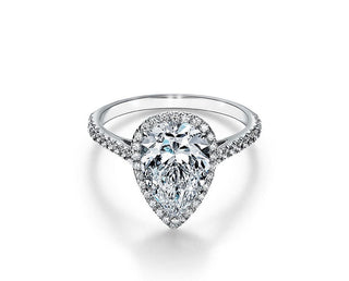 3.01 Ct Pear Halo  with Brilliant Cut Pear Diamond Engagement Ring VS2 *** By Chelsea Leigh and Company