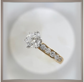 Sale ***2.10 Ct Chanel set  Tiffany VS1 E Diamond Engagement Ring   *** By Chelsea Leigh and Company