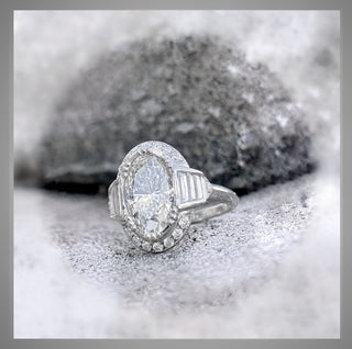 ON SALE *** 4.00 Ct Art Deco Antique Vintage Style Oval Diamond Halo  Engagement Ring Circa 1935 Style  *** By Chelsea Leigh and Company