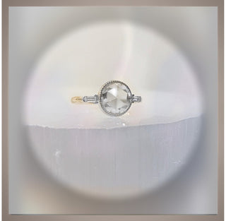 2.15 Ct. Antique Art Deco Style Rose Cut Edwardian Rose Gold and Platinum Ring *** By Chelsea Leigh and Company