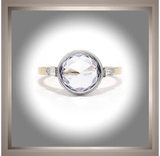 2.15 Ct. Antique Art Deco Style Rose Cut Edwardian Rose Gold and Platinum Ring *** By Chelsea Leigh and Company