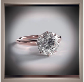 2 Carat Carat Brilliant Cut Round  Diamond 6 Prong  Solitaire Engagement Ring VVS2 *** Rose Gold*** By Chelsea Leigh and Company