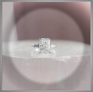 SALE*** 4.15 Ct  Radiant Cut  Diamond Engagement Ring with Baguettes  *** By Chelsea Leigh and Company