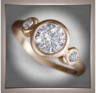 On Sale***1.44 Ct Brilliant Cut Round Diamond Bezel Set Antique Style Ring  *** By Chelsea Leigh and Company