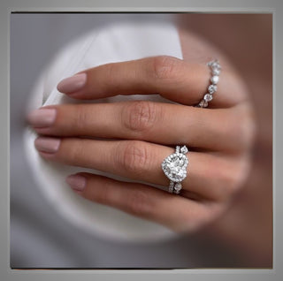 On Sale *** 2.20 Carat Heart Cut  Diamond Halo Engagement Ring VS1 E ***By Chelsea Leigh and Company