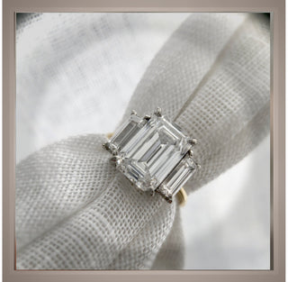 On Sale**6.30 Ct Emerald Cut Diamond Ring W/ Trapezoids VVS2 F IGI Certified  ***  By Chelsea Leigh and Company