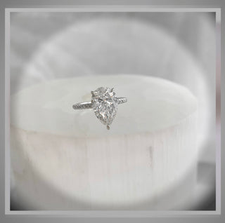 On SALE*** 3.60 Carat Brilliant Cut Pear Diamond Solitaire Engagement Ring  ***By Chelsea Leigh and Company