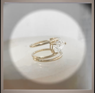 2.00 Ct Pear  cut Diamond Helix Engagement Ring VS1   ***By Chelsea Leigh and Company