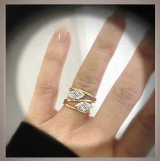 Quick Ship***On SALE***2.25 Ct Double Marquise cut Diamond Helix Engagement Ring VS1  E ***By Chelsea Leigh and Company