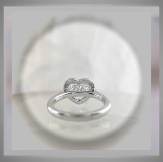 On Sale *** 2.20 Carat Heart Cut  Diamond Halo Engagement Ring VS1 E ***By Chelsea Leigh and Company