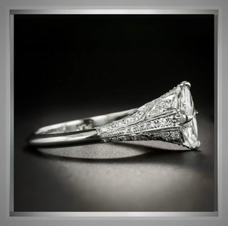 1.50 Ct Edwardian Antique Vintage Style  Marquise Diamond Engagement Ring  *** By Chelsea Leigh and Company