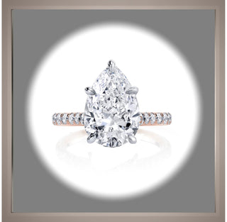 2.55 Carat Brilliant Cut Pear Diamond Solitaire Engagement Ring VS1  Rose Gold  *** By Chelsea Leigh and Company