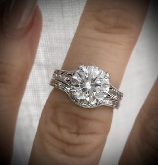 New Sale Price *** 2.50 Ct. Edwardian Antique Vintage Style Round Diamond HANDCRAFTED  Engagement Ring   ***  By Chelsea Leigh & Company