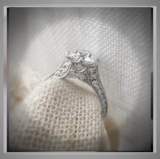 2.75 Ct Old Mine cut Diamond Antique Vintage Style  Engagement Ring  ** By Chelsea Leigh & Company